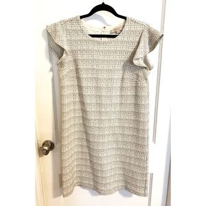 Loft flutter sleeve boucle dress